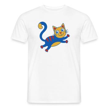 Saut magique du chat coloré - T-shirt homme - blanc - Devant - AI Model Male 178 dark (178cm)