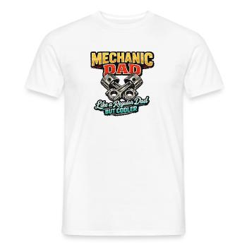 Mechanic Dad – Cooler Dad Spruch - Männer T-Shirt - Weiß - Vorne - AI Model Male 178 dark (178cm)