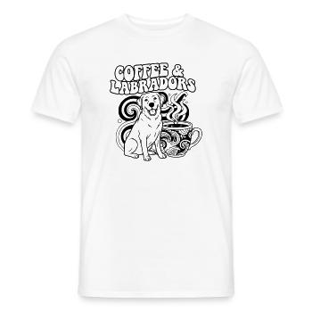 Coffee Labrador's Dog Outline - Men's T-Shirt - white - Front - AI Model Male 178 dark (178cm)
