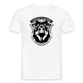 Guardian of the Home German Shepherd Crest - Men's T-Shirt - white - Front - AI Model Male 178 dark (178cm)