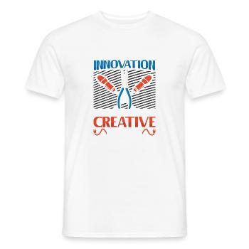 Électricien, technicien en électronique, électricien - T-shirt homme - blanc - Devant - AI Model Male 178 dark (178cm)