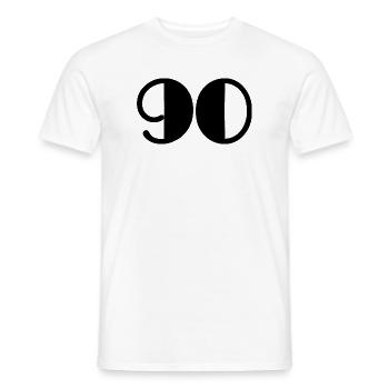 90. 90 JAHRE. 90-JÄHRIGES JUBILÄUM. 90-JÄHRIGES JUBILÄUM. - Männer T-Shirt - Weiß - Vorne - AI Model Male 178 dark (178cm)