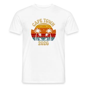Cape Town 2026 Retro Sunset - Men's T-Shirt - white - Front - AI Model Male 178 dark (178cm)
