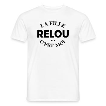 La Fille relou c’est moi – humour femme - T-shirt homme - blanc - Devant - AI Model Male 178 dark (178cm)