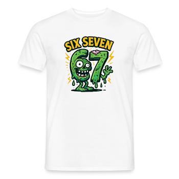 Six Seven 67 Zombie Horror Humor Italian Brainrot - Männer T-Shirt - Weiß - Vorne - AI Model Male 178 dark (178cm)