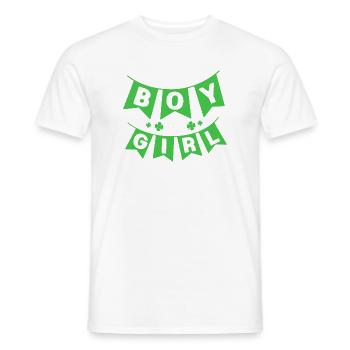 Révélation du sexe de la fête de bébé de la Saint-Patrick - T-shirt homme - blanc - Devant - AI Model Male 178 dark (178cm)