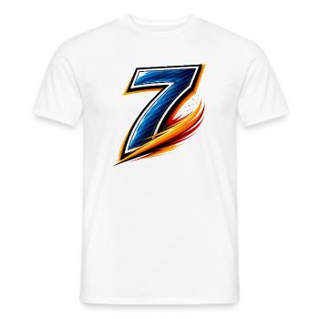 Number 7 Soccer Shirt Player Speed - Men's T-Shirt - white - Front - AI Model Male 178 dark (178cm)