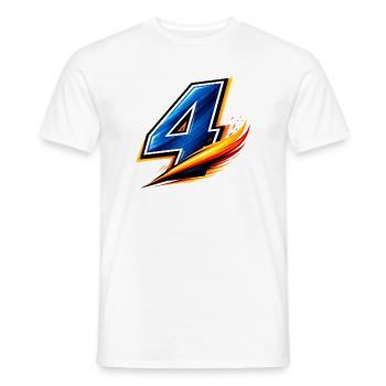 Number 4 Football Shirt Defender Team - Men's T-Shirt - white - Front - AI Model Male 178 dark (178cm)