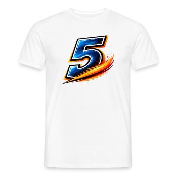 Number 5 Football Shirt Team Player Sport - Men's T-Shirt - white - Front - AI Model Male 178 dark (178cm)