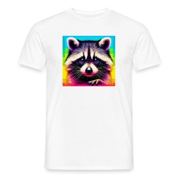 Raccoon - Men's T-Shirt - white - Front - AI Model Male 178 dark (178cm)