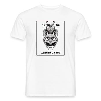 Its Fine Im Fine Coffee Bat Humor - Men's T-Shirt - white - Front - AI Model Male 178 dark (178cm)