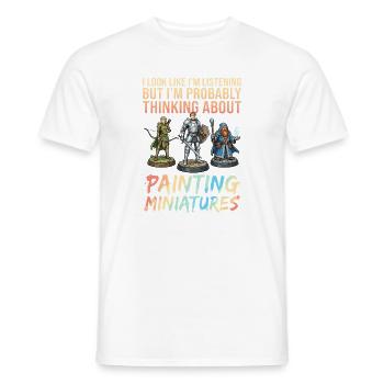 Denker beim Malen von Miniaturen - Männer T-Shirt - Weiß - Vorne - AI Model Male 178 dark (178cm)