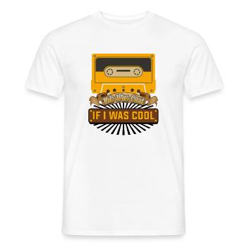 Retro Cassette Tape Funny Quote Design - Men's T-Shirt - white - Front - AI Model Male 178 dark (178cm)