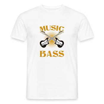 Music Bass Crossed Electric Guitars Retro Graphic - Men's T-Shirt - white - Front - AI Model Male 178 dark (178cm)