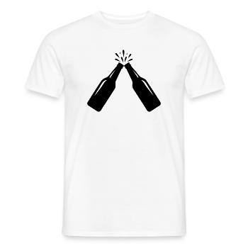 Cheers – Beer Bottles Toast - Men's T-Shirt - white - Front - AI Model Male 178 dark (178cm)