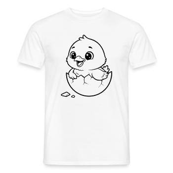 Petit mignon qui éclot à partir d’un œuf - T-shirt homme - blanc - Devant - AI Model Male 178 dark (178cm)