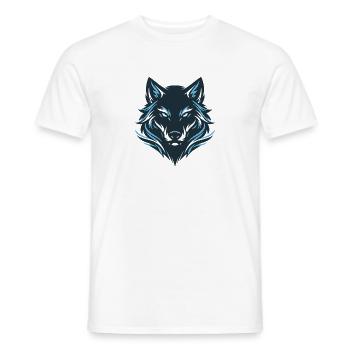 Blauer Nachtwolf Emblem - Männer T-Shirt - Weiß - Vorne - AI Model Male 178 dark (178cm)