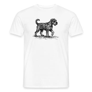 Schnauzer Sketch – Hund Design minimalistisch - Männer T-Shirt - Weiß - Vorne - AI Model Male 178 dark (178cm)