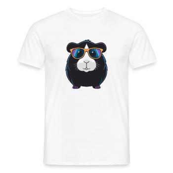 Meerschweinchen-Coole Gläser - Männer T-Shirt - Weiß - Vorne - AI Model Male 178 dark (178cm)