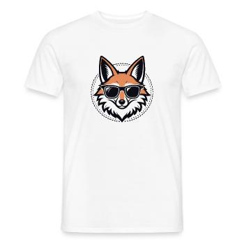 Retro Fox Sonnenbrillen - Männer T-Shirt - Weiß - Vorne - AI Model Male 178 dark (178cm)
