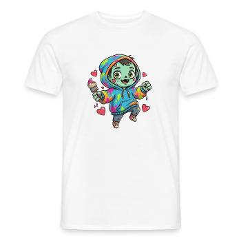 Colorful Zombie Hoodie Motif - Men's T-Shirt - white - Front - AI Model Male 178 dark (178cm)