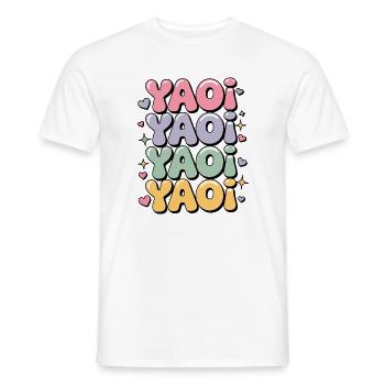 Colorful bubble letters lettering Yaoi. - Men's T-Shirt - white - Front - AI Model Male 178 dark (178cm)