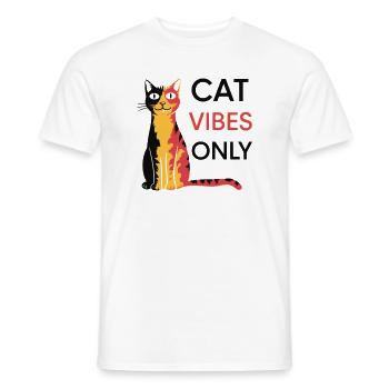 Katzen Vibes Only Design - Männer T-Shirt - Weiß - Vorne - AI Model Male 178 dark (178cm)