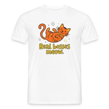 Real bosses meow cat - Men's T-Shirt - white - Front - AI Model Male 178 dark (178cm)