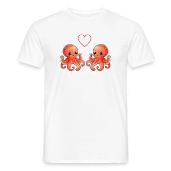 Octopus Love - T-shirt homme - blanc - Devant - AI Model Male 178 dark (178cm)