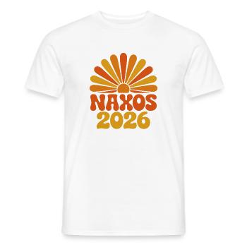 Naxos Sunset 2026 - Men's T-Shirt - white - Front - AI Model Male 178 dark (178cm)