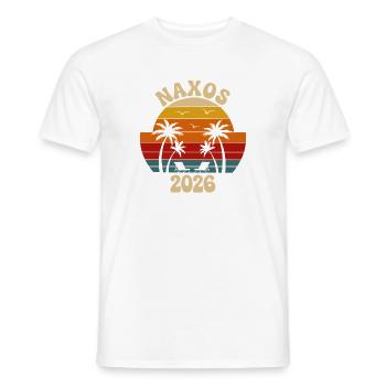 Naxos Sonnenuntergang 2026 - Männer T-Shirt - Weiß - Vorne - AI Model Male 178 dark (178cm)