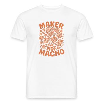 Doers instead of macho | Knitting Men - Men's T-Shirt - white - Front - AI Model Male 178 dark (178cm)