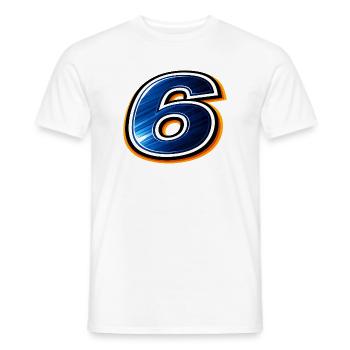 Chemise de football numéro 6 Style sportif - T-shirt homme - blanc - Devant - AI Model Male 178 dark (178cm)