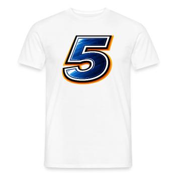 Number 5 Football Jersey Sporty Design - Men's T-Shirt - white - Front - AI Model Male 178 dark (178cm)