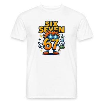 Six Seven 67 Science Humor Nerd Gift Idea - Men's T-Shirt - white - Front - AI Model Male 178 dark (178cm)