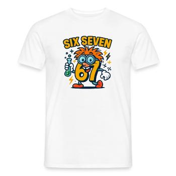 Six Seven 67 Idée de cadeau pour nerds sur l’humour scientifique - T-shirt homme - blanc - Devant - AI Model Male 178 dark (178cm)