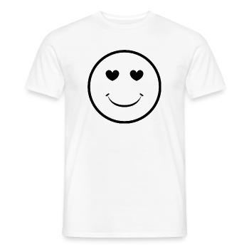 Heart Eye Smile Face - Men's T-Shirt - white - Front - AI Model Male 178 dark (178cm)