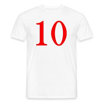 10. 10 YEARS. 10th ANNIVERSARY. 10 YEAR ANNIVERSARY. - Men's T-Shirt - white - Front - AI Model Male 178 dark (178cm)