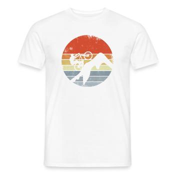 Dessin vintage de VTT - T-shirt homme - blanc - Devant - AI Model Male 178 dark (178cm)