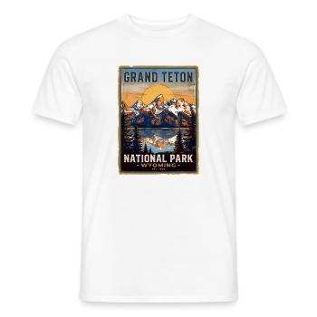 Grand Teton Retro Poster Wyoming - Männer T-Shirt - Weiß - Vorne - AI Model Male 178 dark (178cm)