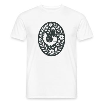 Chicken | Farm Flowers Folk Art - Men's T-Shirt - white - Front - AI Model Male 178 dark (178cm)