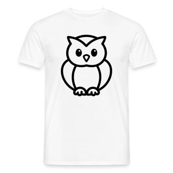 owl - Men's T-Shirt - white - Front - AI Model Male 178 dark (178cm)