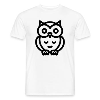Eule - Männer T-Shirt - Weiß - Vorne - AI Model Male 178 dark (178cm)