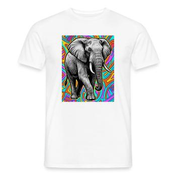Elefant - Männer T-Shirt - Weiß - Vorne - AI Model Male 178 dark (178cm)