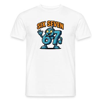 Six Seven 67 Italian Brainrot Roboter Meme Humor - Männer T-Shirt - Weiß - Vorne - AI Model Male 178 dark (178cm)
