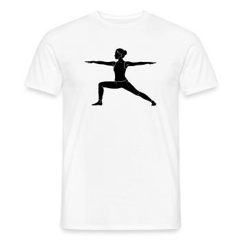 Warrior Yoga Pose Silhouette - Männer T-Shirt - Weiß - Vorne - AI Model Male 178 dark (178cm)