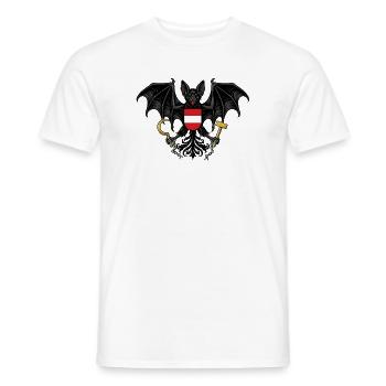 Austria Federal Bat - Gothic Coat of Arms - Men's T-Shirt - white - Front - AI Model Male 178 dark (178cm)