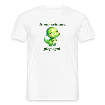 Schnurz piep egal Lustiger Spruch süßer Dino - Männer T-Shirt - Weiß - Vorne - AI Model Male 178 dark (178cm)