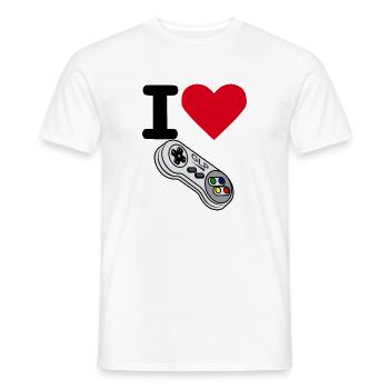 I Love GLP Retro Gamer Controller - Männer T-Shirt - Weiß - Vorne - AI Model Male 178 dark (178cm)
