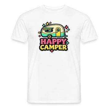 Fröhlicher Retro Camper - Männer T-Shirt - Weiß - Vorne - AI Model Male 178 dark (178cm)